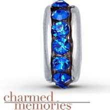Charmed Memories Capri Blue Spacer Charm Sterling Silver- Build Your Bracelet