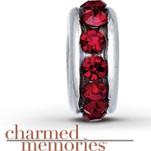 Charmed Memories Dark Red Spacer Charm Sterling Silver- Build Your Bracelet
