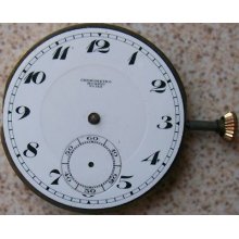 Chronometro Hugryc Pocket Watch Movement & Dial 45 Mm. Running Condition