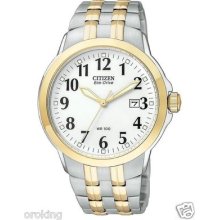 Citizen Bm7094-50a Mens Watch 2tone White Dial Ecodrive