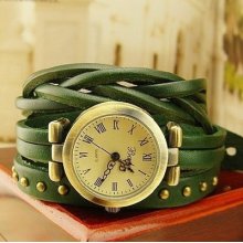 Classic Elegant Leather Strap Roma Number Dial Quartz Woman Watch 6 Color