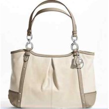 Coach Alexandra Chain Leather Tote Purse Handbag F20812 $398 White/putty