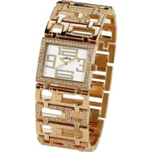 Cobra Co102/1Sdo Ladies Watch Quartz Analogue Strap And Dial With Stones Golden Metal White Dial