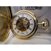 Colibri 17jwl Skeleton Goldtone Pocketwatch As-is