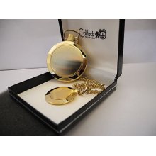 Colibri Goldtone Pocket Watch /date W/chain & As-is