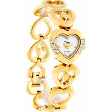 Colibri Mother's Joy 4 Diamond Gold Tone Child Heart Bracelet Watch 301583302