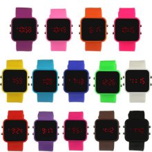 Color Storm Men Lady Mirror Led Date Day Silicone Rubber Band Digital Watch Gift