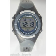 Columbia Men's Midsize Digital Rubber Strap Watch Alarm, Chronograph Indiglo