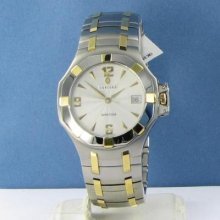 Concord Saratoga 0310563 18k Yellow Gold Steel Silver Dial Mens Watch $3590