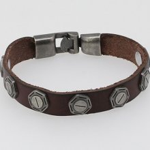 Cowboy Style Leather Wristband Bracelet Bangle Man's Jewelry