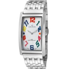 Croton Watches Men's Aristocrat White Guilloche Dial Stainless Steel