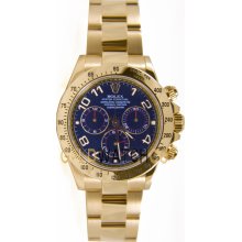 Daytona 18K Yellow Gold 116528 Blue Face Bezel Engraving