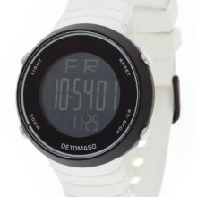 Detomaso Men's Quartz Watch Nico White Digital Silikon Dt2002-A Dt2002-A With Rubber Strap