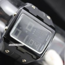 Digital 12 24 Week Led Hour Date Alarm Clock Stopwatch Rubber Wrist Watch C006bk