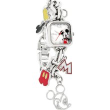Disney Mickey Mouse Ladies Face Shoe Charm Bracelet Quartz Watch MK2139