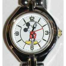 Disney Moving Hands Mickey Mouse 2 Tone Wrist Watch Mck167