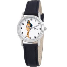 Disney Women's D083s005 Pocahontas Black Leather Strap Watch