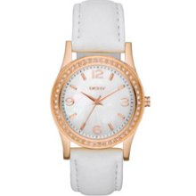 DKNY Glitz Mother-of-Pearl Dial Women's Watch #NY8375