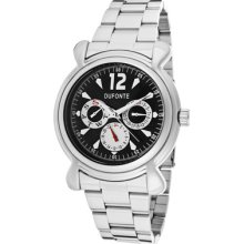 Dufonte Men's Stainless Steel Case Rrp $395 Mineral Glass Watch 83026bk