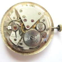 Dugena As 1758/59 Swiss Watch Movement & Dial - Runs And Keeps Time