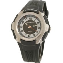 Dunlop DUN-123-G02 - Dunlop Analog Men Watch, White Dial With Black Details And Black Rubber Band