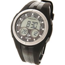 Dunlop DUN-27G01 - Dunlop Men Digital Chronograph Watch, Black Dial, Details And Rubber Band.