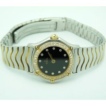 Ebel Classic Wave 1057902 Diamond Stainless Steel/18k Yellow Gold Lady's Watch
