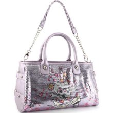Ed Hardy Handbags - Treasure Chest Alice Satchel Bag - Purple