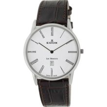 Edox Men's 26023 3 BR Les Bemonts Round Ultra Slim Watch ...