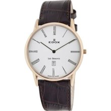 Edox Men's 26023 37R BR Les Bemonts Round Ultra Slim Watch ...