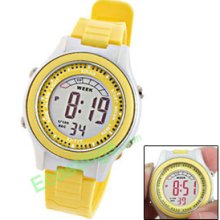 EL Light Kids Children's Digital LCD Sports Watch Yellow