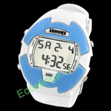 EL Light LCD Screen Stopwatch Sports Alarm Watch