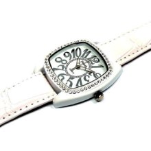 Elegant Lady Crystals Leather Wristwatch Lw090
