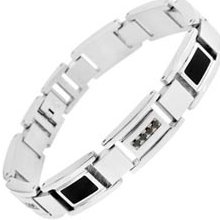 Enhanced Black Diamond Bracelet in Two-Tone Stainless Steel - 8.5