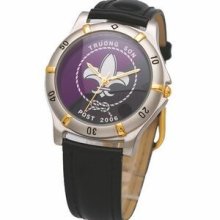 Essential Collection Men Alloy 2 Tone Watch w/Leather Band Promotional