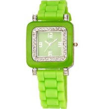 Eton Ladies Watch 2799-L With Green Dial And Green Rubber Strap