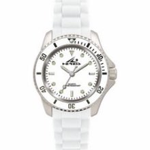 Europa Unisex Adventure Watch With White Bezel And White Silicone Strap
