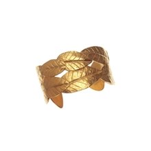 Evelyn Knight Gold Sculpted Leaves Cuff