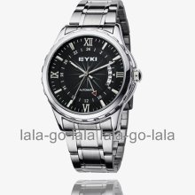 Eyki 3atm Calendar Men Mechanical Stainless Steel Round Wrist Watch