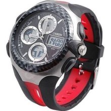 Fashion Black&red Army Analog&digital Waterproof Mens Quartz Wrist Watch