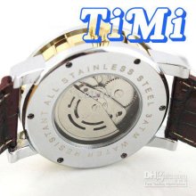 Fashion Gold Date Auto Mechanical Men Diamond Watch New