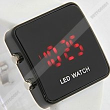 Fashion Luxury Sport Style Red Led Digital Hour Watch Lovers Wrist Watch White
