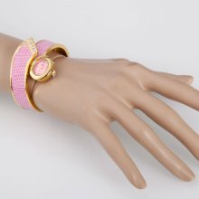 Fashion Snake Skin Quartz Wrist Watch | PINK
