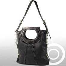 Fashion Stitched 3 Color Design Tote Shopping Handbag Purse With Strap 4