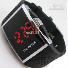 Fashionable Led Luxury Date Digital Watch Mens Sports Red Led Watch