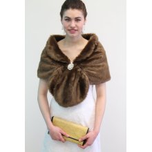 Faux fur wrap bridal stole Sable