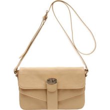 Faux-Leather Flap Cross Bag