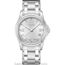 Fendi Loop Large Round Silver Dial And Bracelet Quartz Watch - F235160 Ret: $775