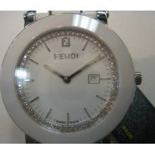 Fendi Swiss Women's Watch Quartz White Ceramic Diamond Original Edition Swiss