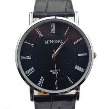 Fine Male Boys Men Gentlema Gift Black Colors Quartz Wristwatch Mb2m